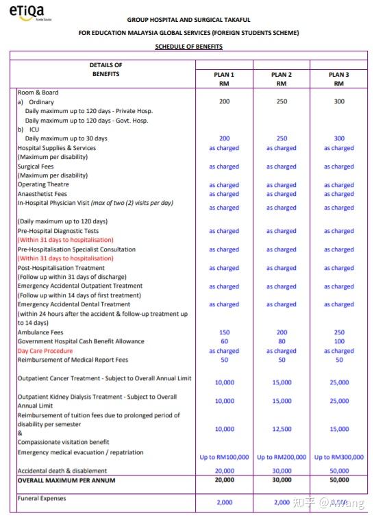 留学生医疗保险（eTIQA公司）报销明细